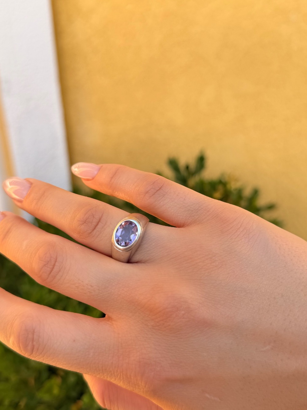 Ana Silver Co 925 Sterling Silver Amethyst Statement Ring Size 7 Oval Purple Gem